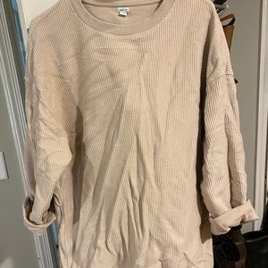 Aerie Oversized Rib Crew in Oatmeal